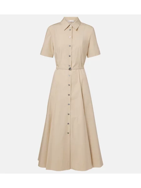 Cu centură rochie tip cămașă Tory Burch bej