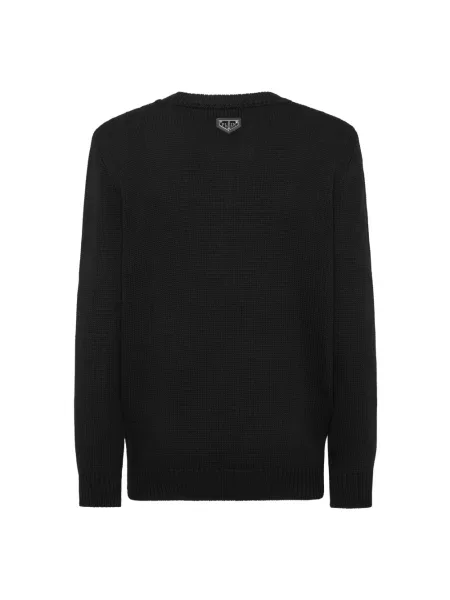 Sweter Philipp Plein typu teddy czarny