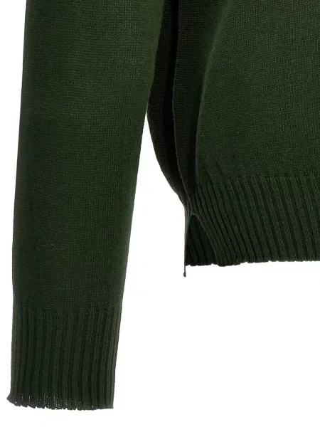 Pulover Ma'ry'ya cu decolteu rotund verde