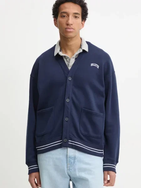 Mikina Hollister Co. tmavomodrá hladká