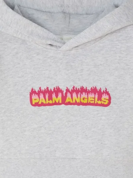 Dětska mikina s kapucí Palm Angels šedá