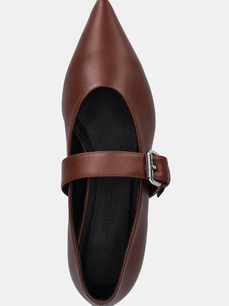 Кожаные балетки Weekend Max Mara коричневые