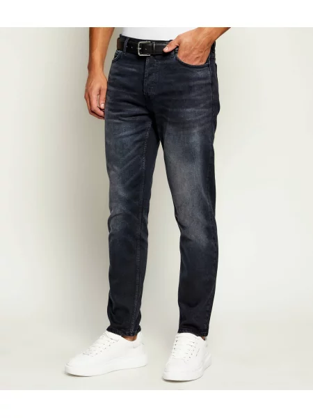 HUGO Farmer Fekete Tapered Fit kék