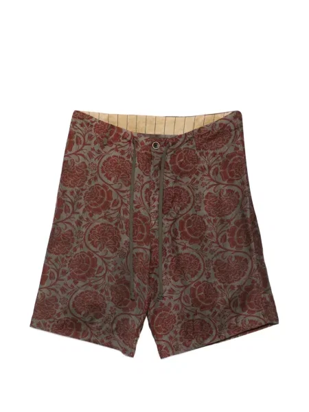 Шорти Uma Wang на цветя с принт с връзки червено