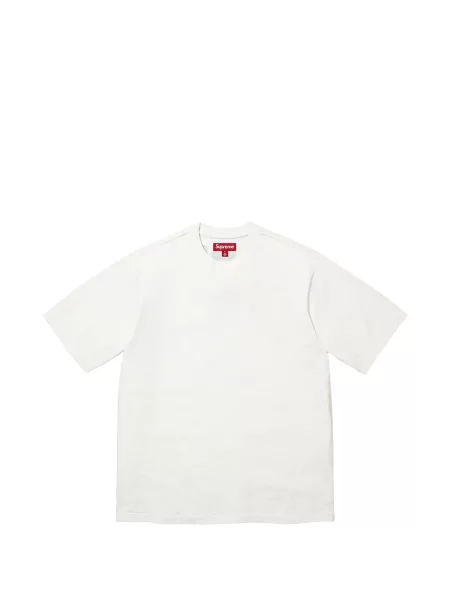Stras scurt tricou Supreme alb