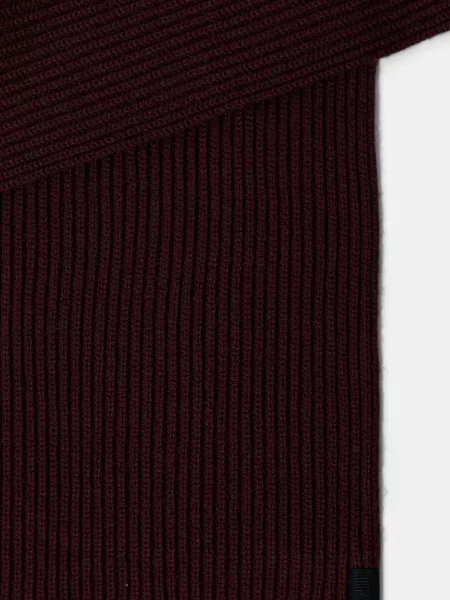 Шерстяной однотонный шарф Boss бордовый