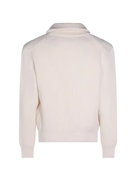 Gulerat cardigan Eleventy tricotate alb