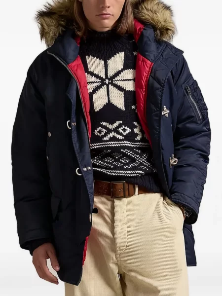 Tricou polo Polo Ralph Lauren cu autograf din piele cu glugă albastru