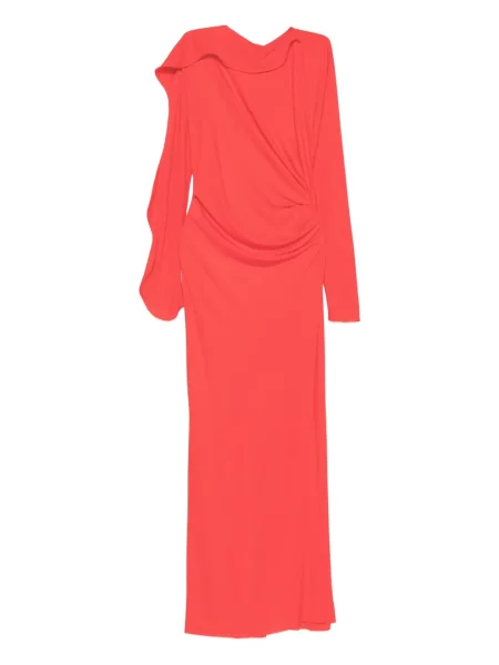 Drapírozott hosszú maxi ruha Victoria Beckham piros