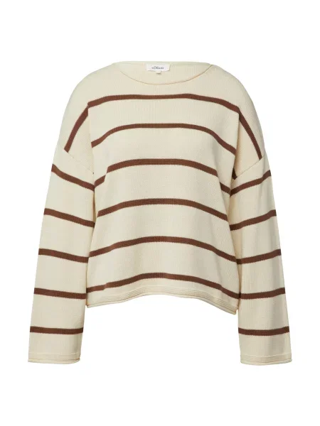 S.Oliver Širok pulover kremna rjava