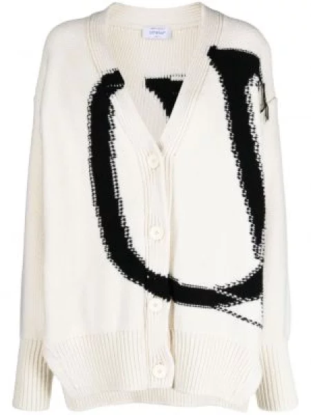 Cardigan Off-white de lână alb