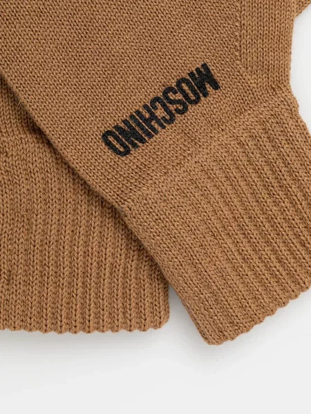 Рукавиці з додаванням вовни Moschino коричневий