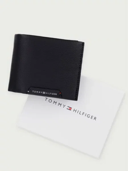 Tommy Hilfiger портфейл мъжки от кожа черно