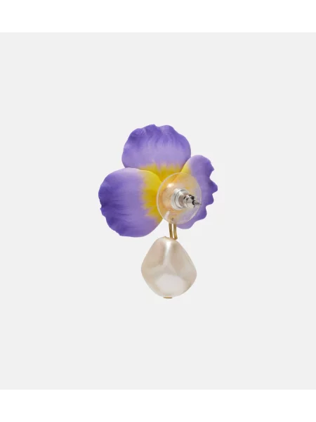 Cercei Jennifer Behr cu model floral violet