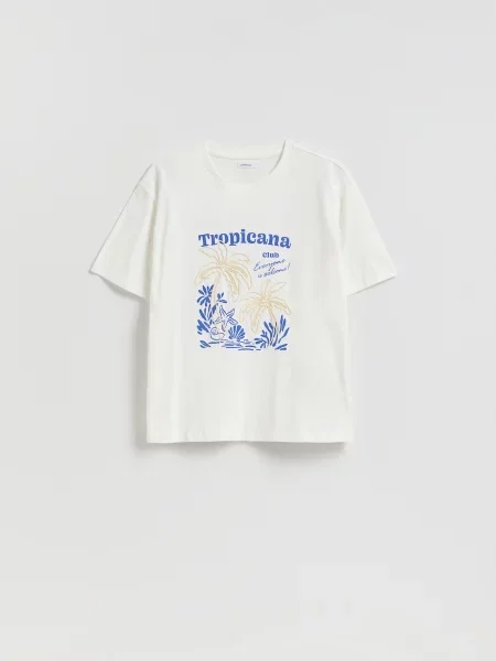 Reserved Футболка з принтом білий