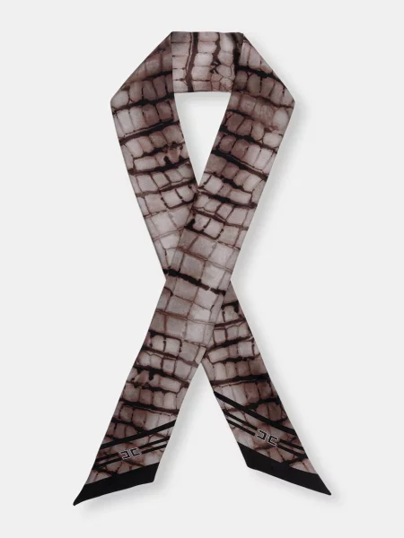 Svilena marama Elisabetta Franchi smeđa