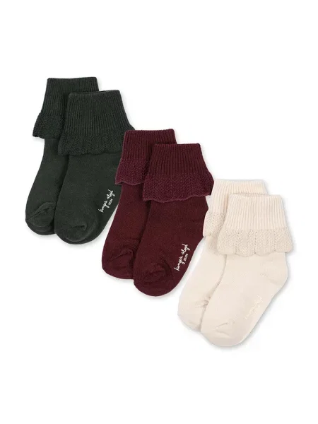 Konges Sløjd ponožky 3 PACK FRILL SOCKS