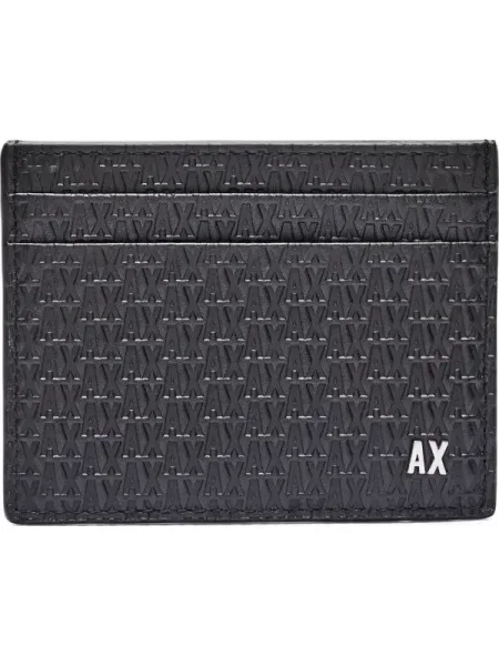 Armani Exchange bőr kártyatartó és kulcstartó fekete