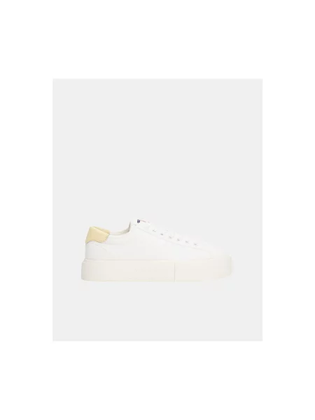Tommy Jeans Tenisice Tjw Flatform Canvas Sneaker Écru bijela