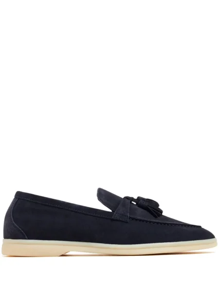 Pantofi loafer Scarosso din piele de căprioară albastru