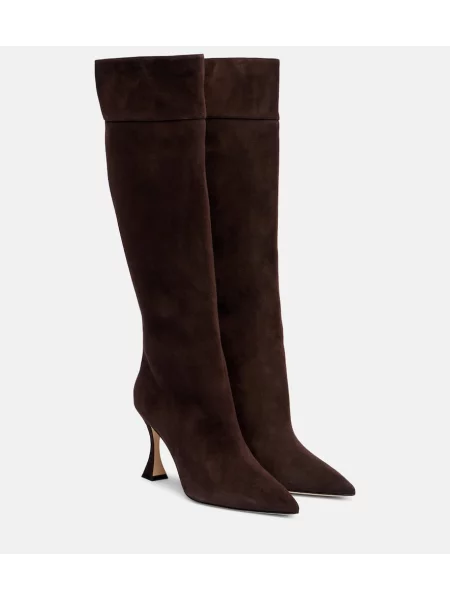 Cizme Manolo Blahnik din piele de căprioară maro