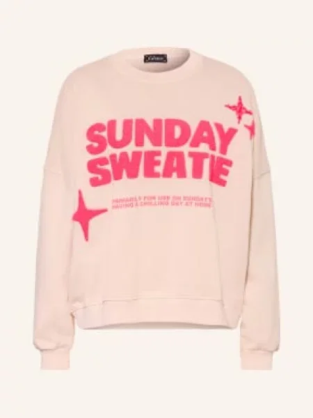 Grace Mikiny Sunday Sweatie krémová / neonově růžová