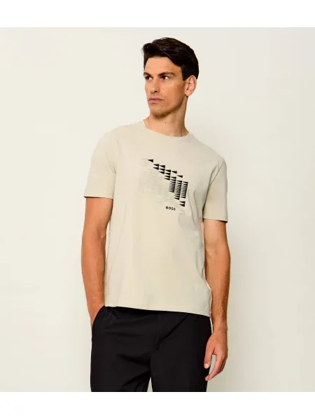 BOSS GREEN Tricou TS_Network Flag bej