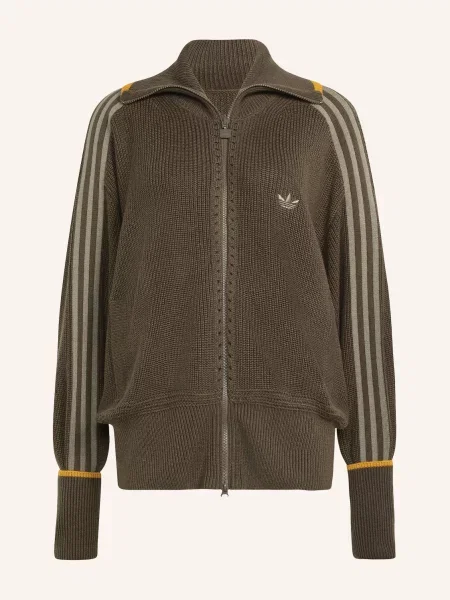 Adidas Originals Pletený Svetr Firebird hnědá tmavě žlutá šedá