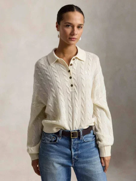 POLO RALPH LAUREN De lână pulover | Oversize fit cu adaos de cașmir bej