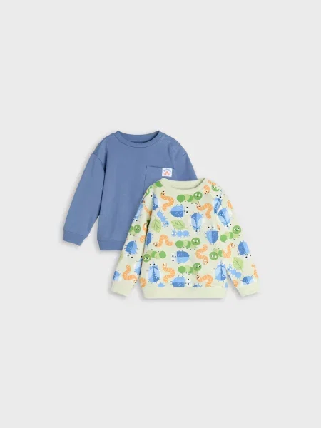 Sinsay mikiny crewneck 2 pack mid blue modrá