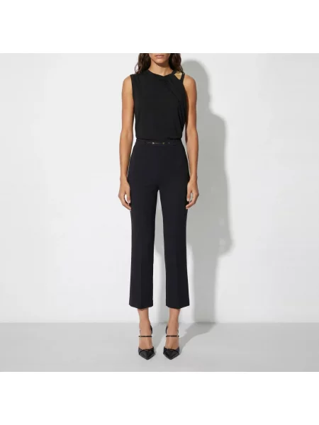 Top Elisabetta Franchi z dżerseju z dżetami czarny