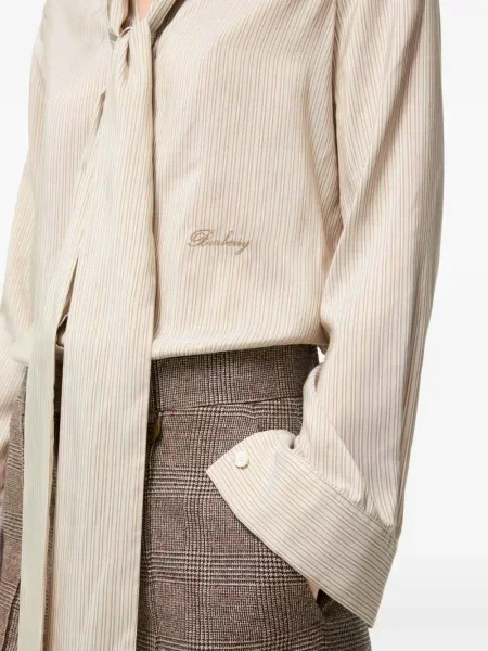 Bluză Burberry de mătase cu dungi