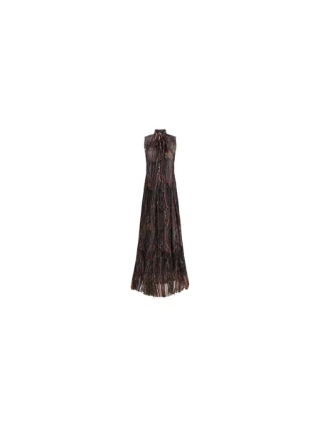 Jedwabna sukienka Saint Laurent z kokardką z wzorem paisley