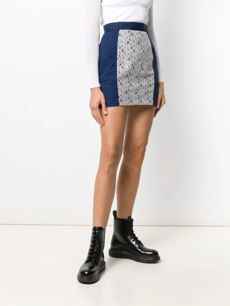 Květinová krajková mini mini sukně Jean Paul Gaultier Pre-owned modrá