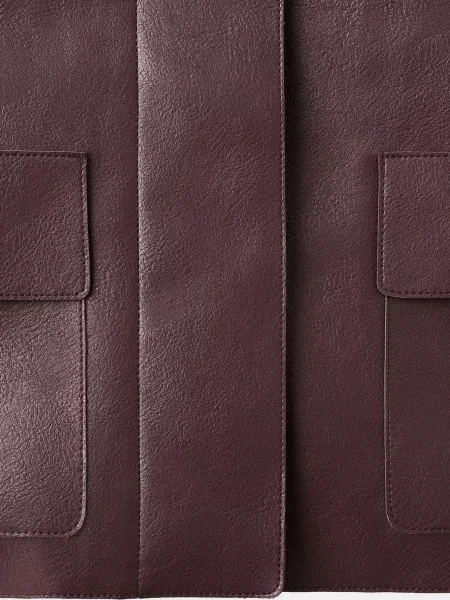 Шкіряна куртка MANGO бордовий