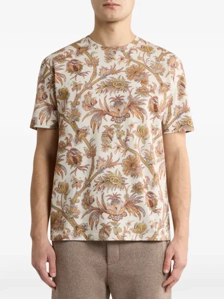 Tricou Etro cu model floral din jerseu