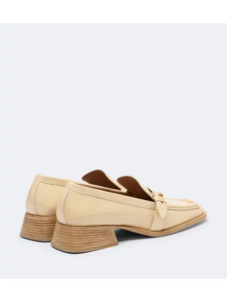 Pantofi loafer Zimmermann din piele de lac bej