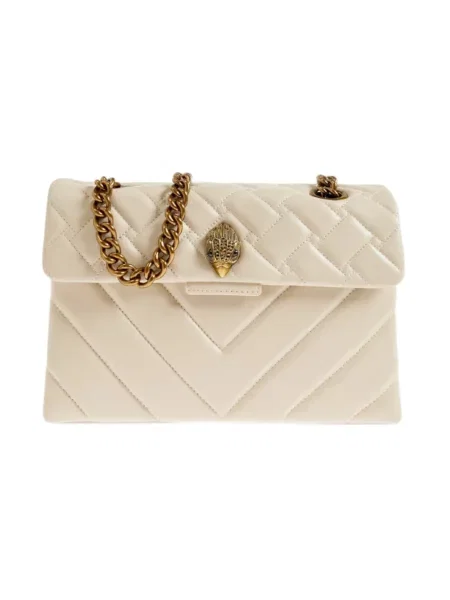 Kurt Geiger Torebki Kobieta Beżowy ONE SIZE Skóra Kensington Shoulder Bag biała