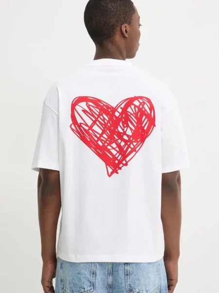 HUGO tricou din bărbați cu imprimeu alb