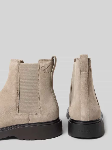 Buty chelsea z mieszanki skóry i tkaniny z elastycznymi wstawkami Calvin Klein Jeans
