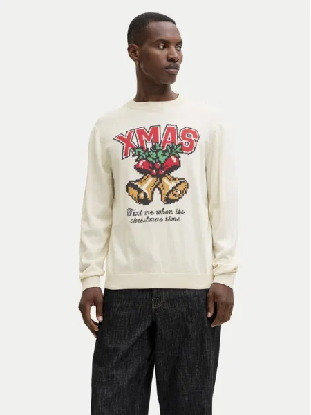 Jack & Jones Пуловер Holiday бежов