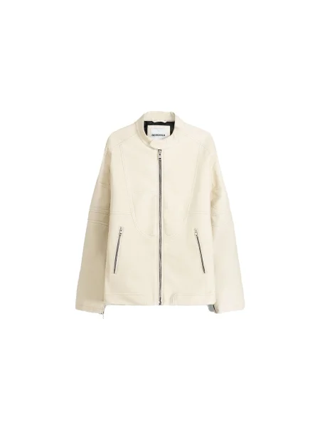 Bershka Prehodna jakna volneno bela