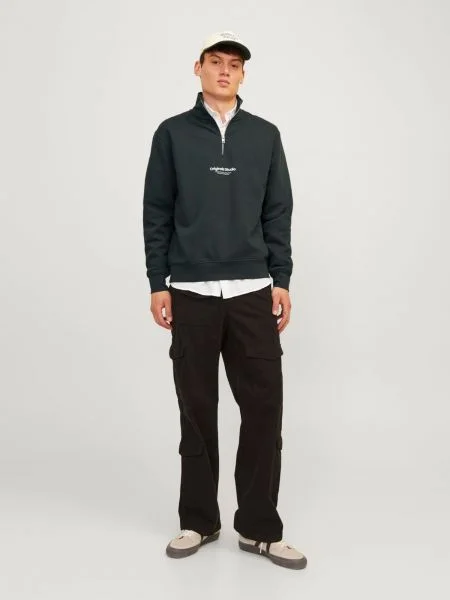 JACK & JONES Mikina JORVesterbro jedľová biela