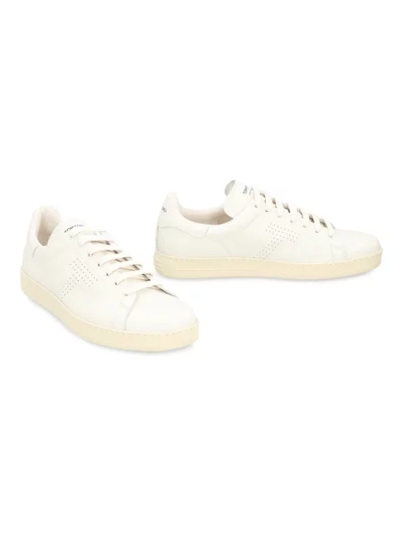 Sneakersy Tom Ford zamszowe z okrągłym noskiem białe