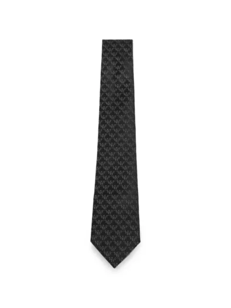 Cravată Emporio Armani cu autograf negru