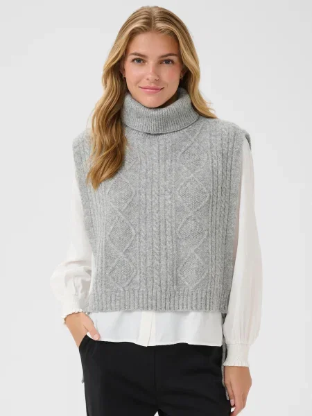 Cream Vestă tricotată Frina amestecat gri