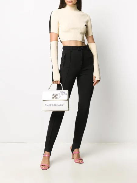 Cropp top Off-white tricotate alb