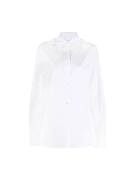 Koszula Jil Sander z długim rękawem z kołnierzem biała