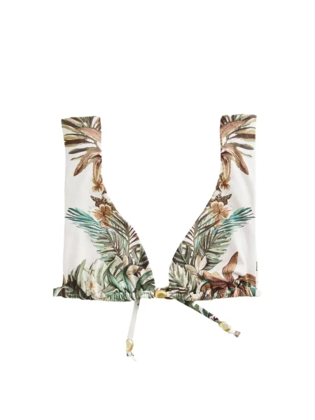 Next Sutien costum de baie albastru aqua / maro alb