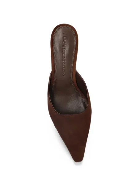 Papuci tip mules Black Suede Studio din piele de căprioară negru